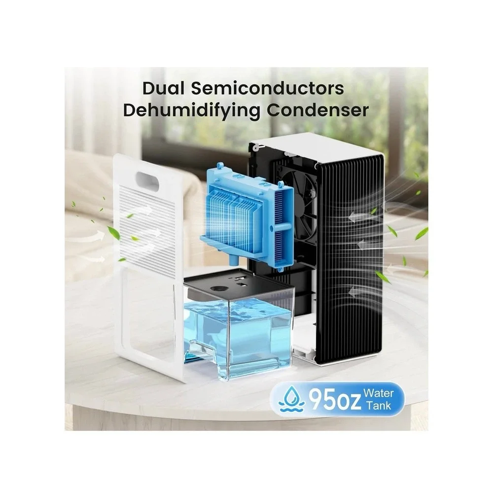 Dehumidifiers for Home, 1000 Sq.Ft Dehumidifier with 95oz Water Tank